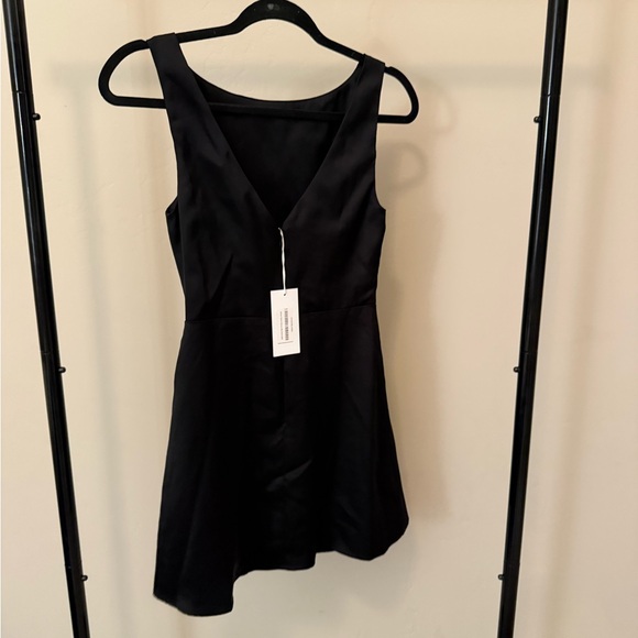 Reformation Zenni Black Satin Mini Dress - Picture 7 of 10